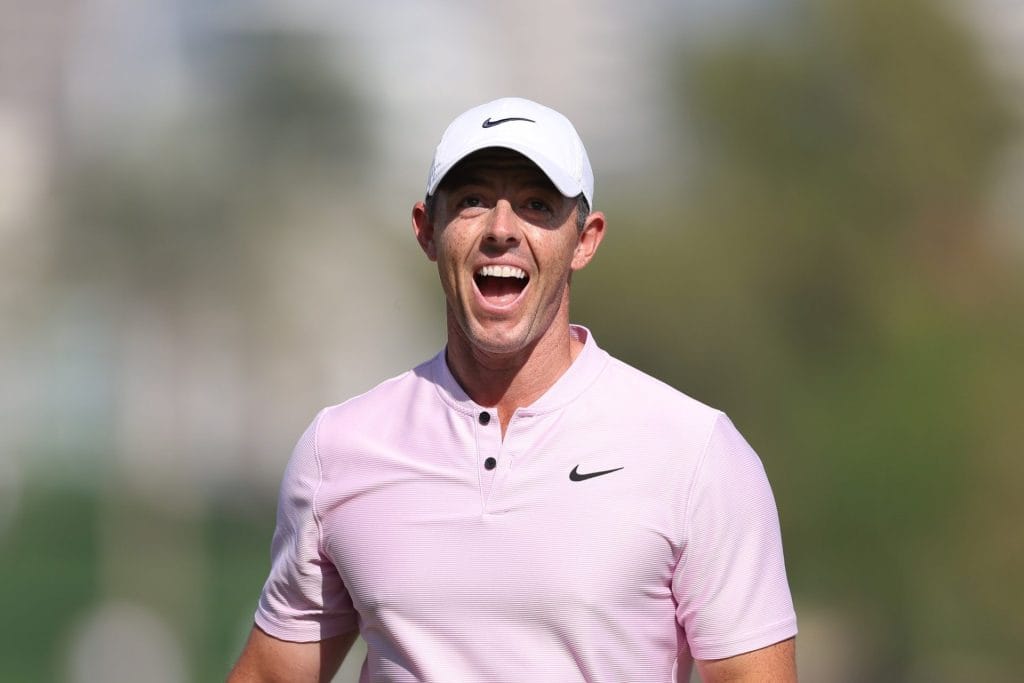 rory mcilroy charges with 63 only two back of leader cameron young at hero dubai desert classic