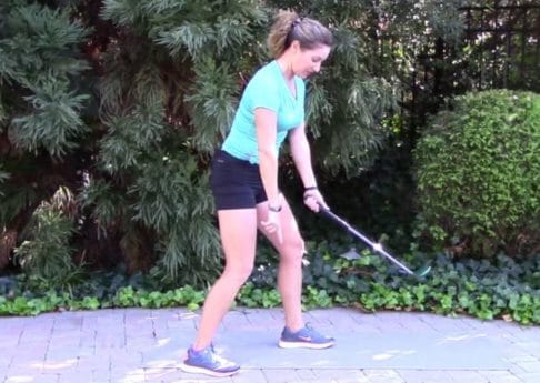 closed stance golf swing drill